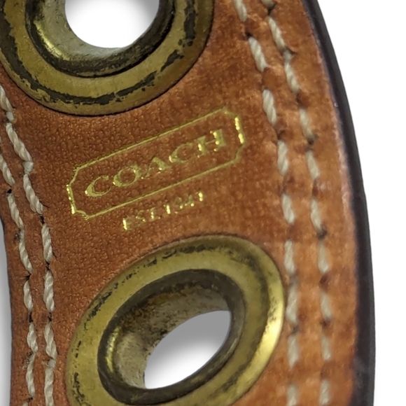 Coach White Leather & Gold Grommet Minimalist Bangle Bracelet - Picture 8 of 8